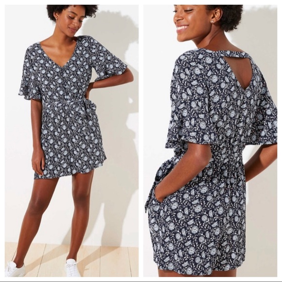 LOFT Pants - Loft Daisy Bar Back Flutter Romper